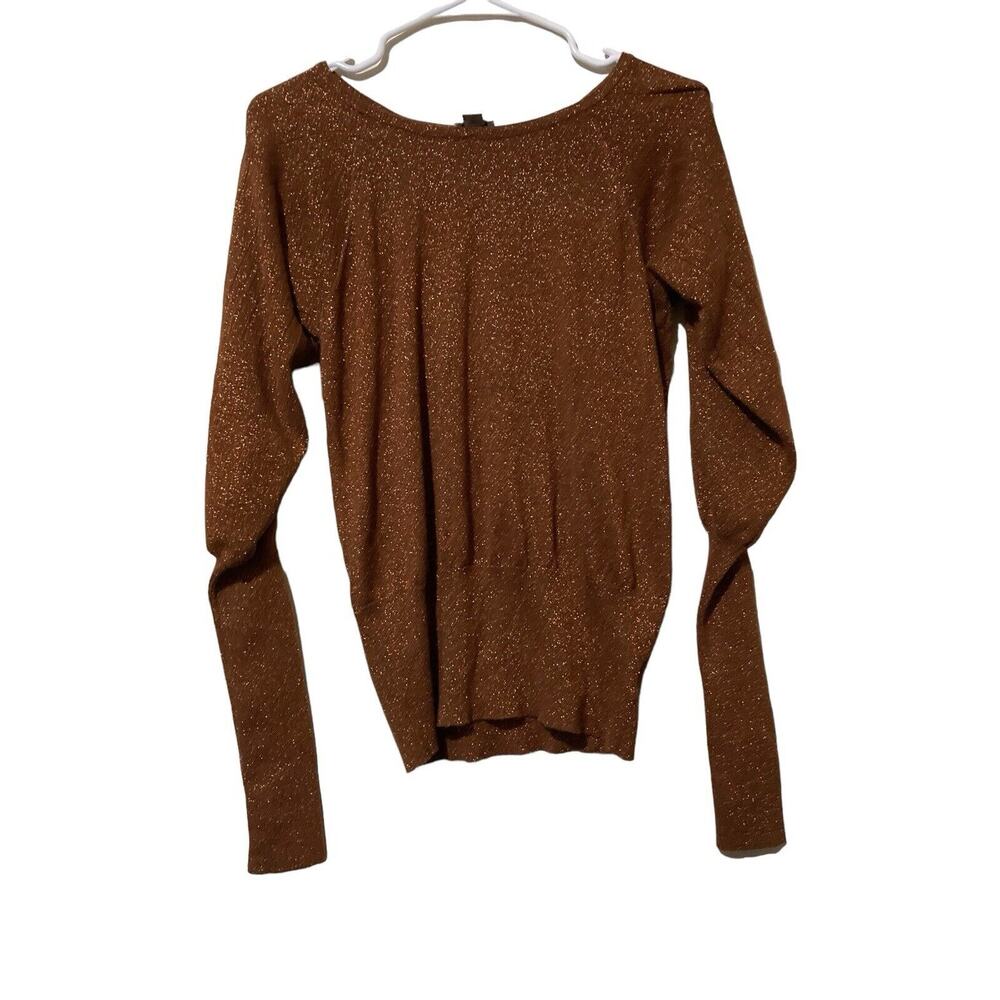 Worthington Light Weight Bronze Brown Sweater W/ Sparkle Size Large Party